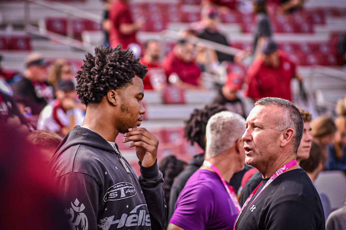 Dylan Stewart visiting for South Carolina's game versus Florida (14th Oct., 2023)
